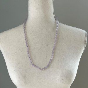 */$25 Vintage Crown Trifari Lavender Round Lucite Bead Necklace 25"